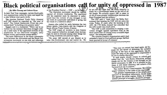 Black Politics 1987 A