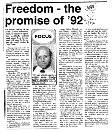 Black Politics 1992 A