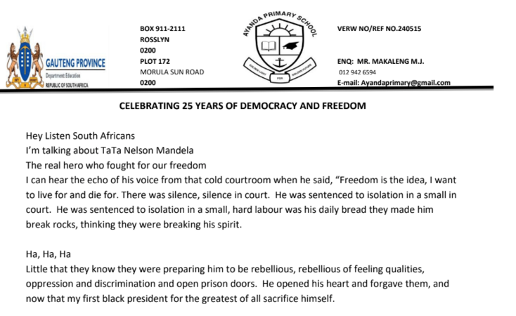 Celebrating 25 years of Democracy and Freedom