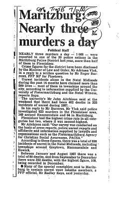Crime Natal 1988 - 1998