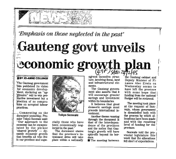 Economy Gauteng 1994 - 1997