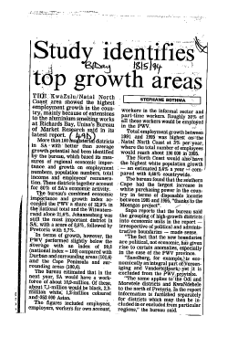 Economy Kwa-Zulu Natal 1994 - 1995