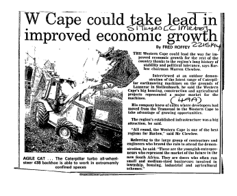 Economy Western Cape 1994 - 1998