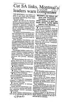 Foreign Firms in SA Canadian 1975 - 1990