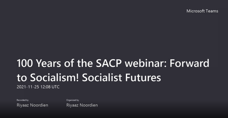 SAHO Webinar - Debating Socialist Lineages, 25 November 2021