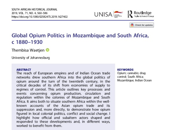 Global Opium Politics in Mozambique and South Africa