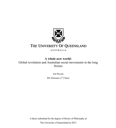 Global revolution and Australian social movements in the long Sixties by Jon Piccini
