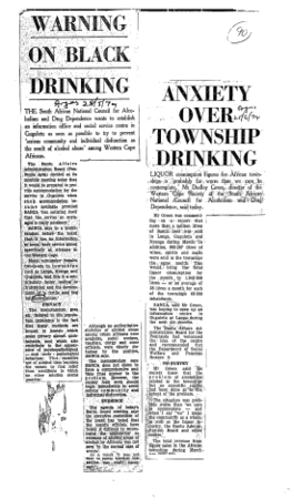 Health & Disease Alcoholism 1974 - 1998