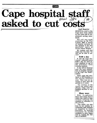 Health & Disease Hospitals & Clinics 1984 - 1985