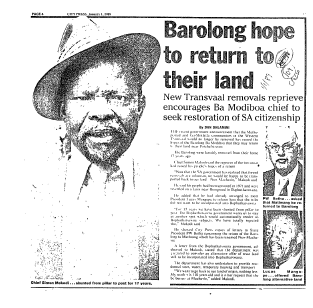 Homelands Bophuthatswana General 1989 - 1990