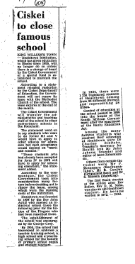 Homelands Ciskei General 1978