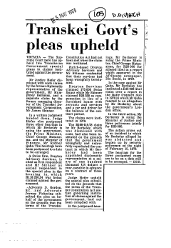 Homelands Ciskei General 1983 A