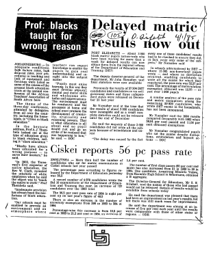 Homelands Ciskei General 1985