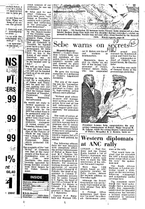 Homelands Ciskei General 1987