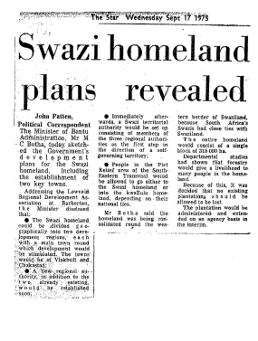 Homelands Swaziland General 1975 - 1983
