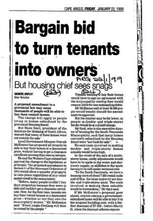Housing & Hostels Cape 1999