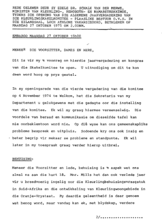 Housing & Hostels Free State 1975 - 1998
