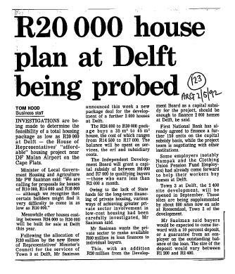 Housing & Hostels General 1992