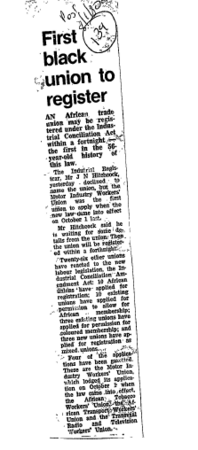 IR Workers Organisations African Unions 1980