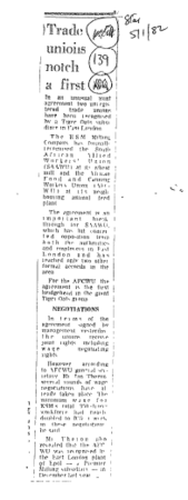 IR Workers Organisations African Unions 1982