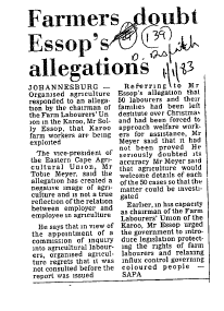 IR Workers Organisations African Unions 1983