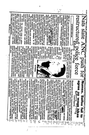IR Workers Organisations Cosatu 1993 - 1995