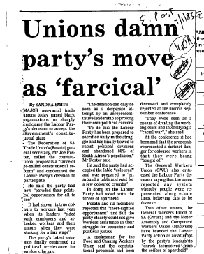 IR Workers Organisations Fosatu 1983