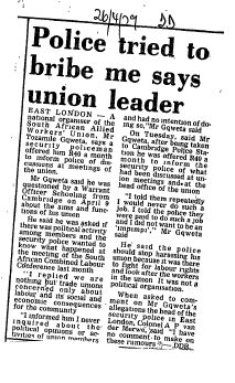IR Workers Organisations SAAWU 1979 - 1980