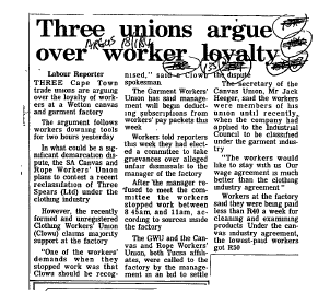IR Workers Organisations Tucsa 1984 - 1993