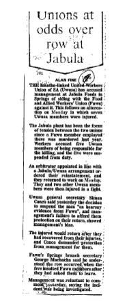 IR Workers Organisations Unaffiliated Unions 1987 - 1991