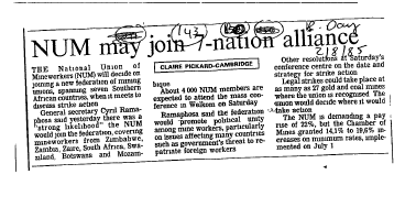 IR Workers Organisations Urban Training Program 1985 - 1986