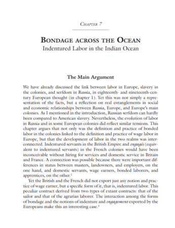 Bondage across the Ocean: Indentured Labor in the Indian Ocean by Alessandro Stanziani