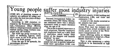 Industrial Accidents and Health 1990 - 1995