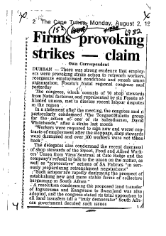 Industrial Relations Strikes 1982 B