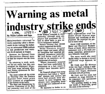 Industrial Relations Strikes 1993