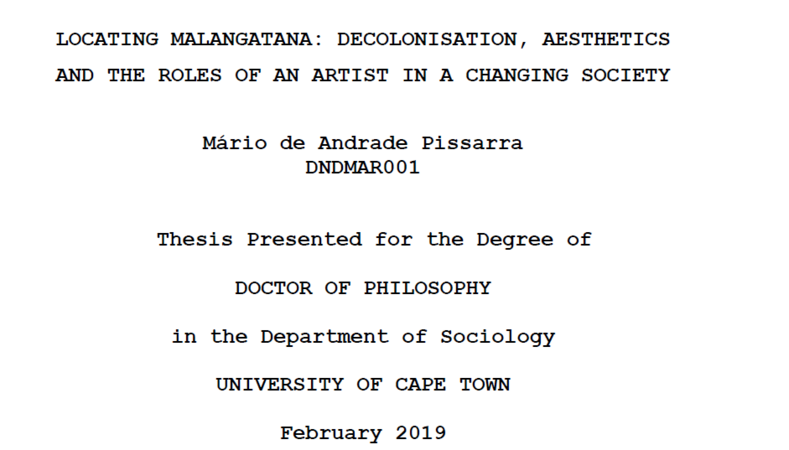Locating Malangatana: Decolonisation, Aestheticsand the roles of an Artist in a changing society