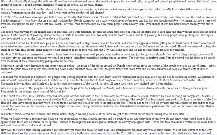Mandela's release - what a day this was in our history