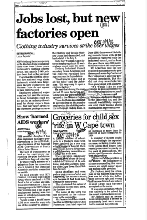 Manufacturing Clothing 1996 - 1998
