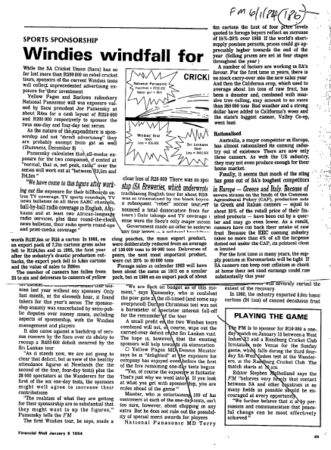 Manufacturing Food 1984 - 1986