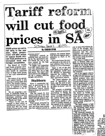 Manufacturing Food 1993 - 1994