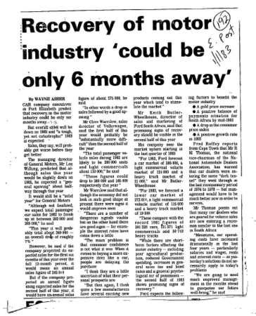Manufacturing Motor Industry 1983