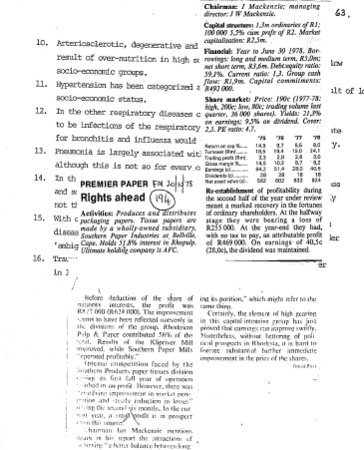 Manufacturing Paper Products 1975 - 1985
