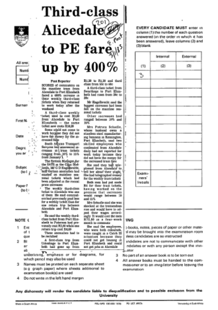 Migrant Labour Cape 1983 - 1986