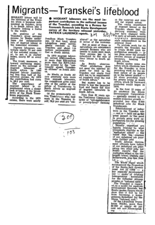 Migrant Labour General 1975 - 1982
