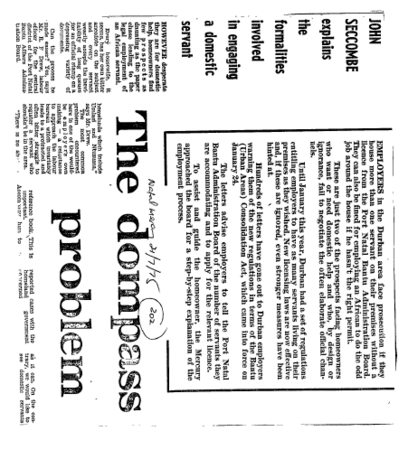 Migrant Labour Natal 1975 - 1994