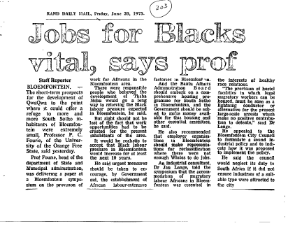 Migrant Labour OFS 1975 - 1992