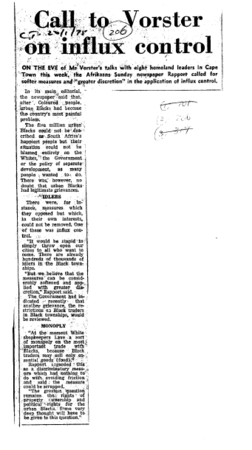 Migrant Labour Pass Laws 1975-78