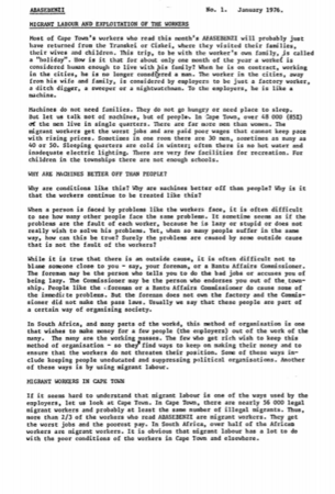 Migrant labour and exploitation of the workers