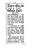 Mining Accidents 1983 - 1985