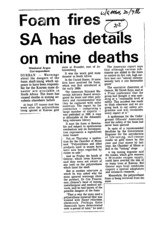 Mining Accidents 1986 - 1988